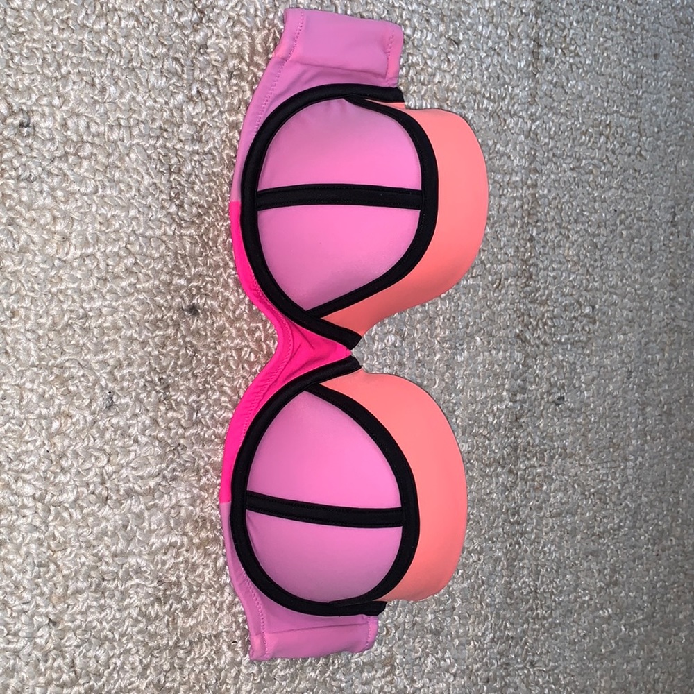 Victoria’s Secret Strapless Colorblock Push Up Bikini Top